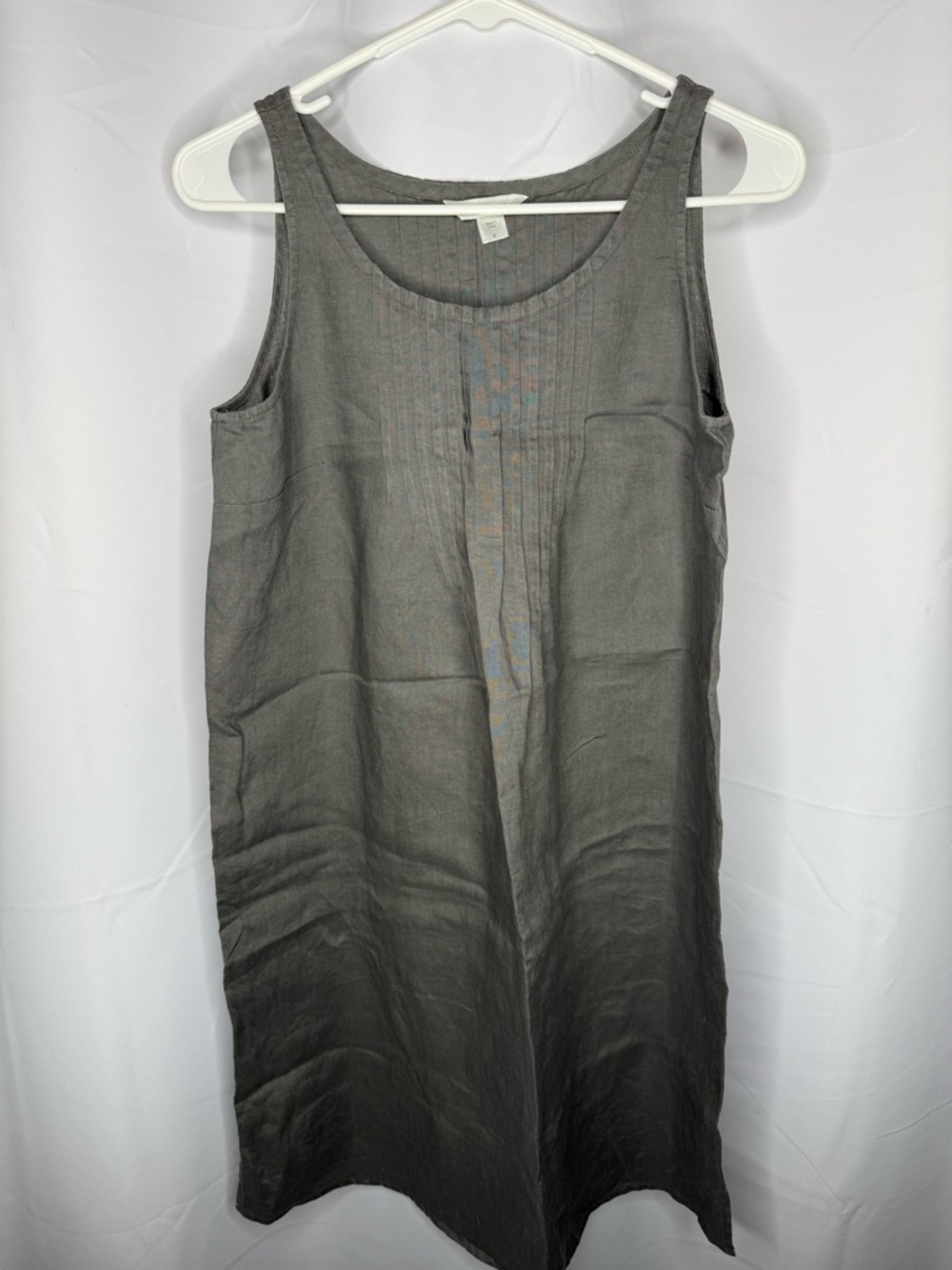 Garnet hill charcoal gray linen shift dress size 6